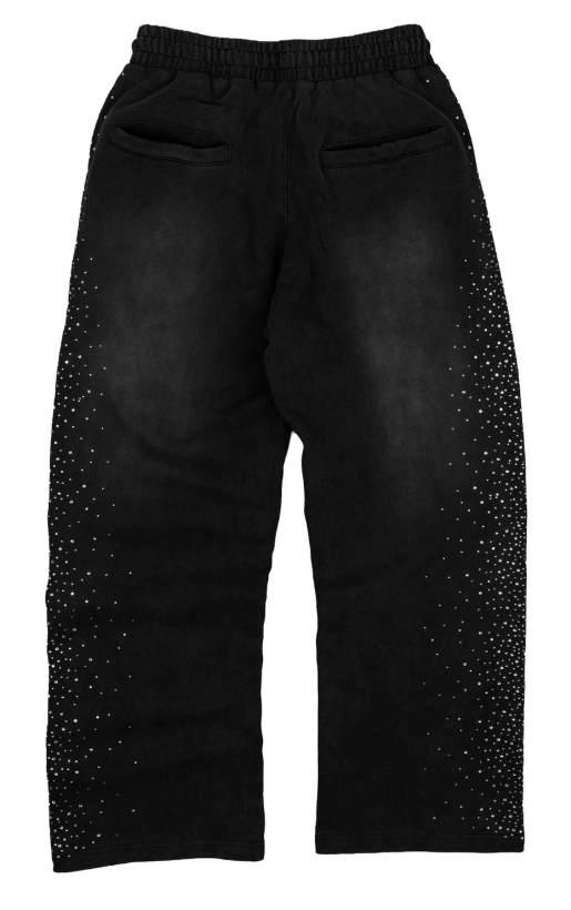 Common Hype Diamanté Sweatpant Washed Black Size Large