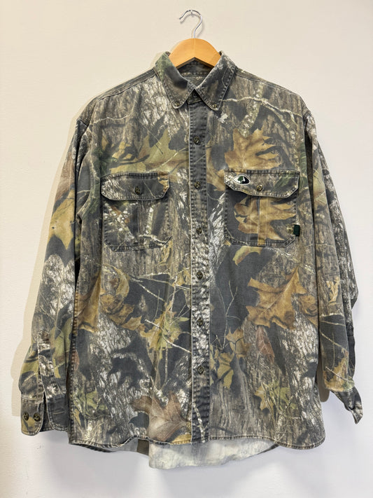 Mossy Oak Camo Button Down Size Large Vintage
