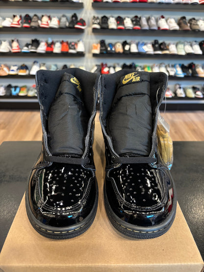 Jordan 1 Patent Black Metallic Gold Size 9 Brand New (No Box)