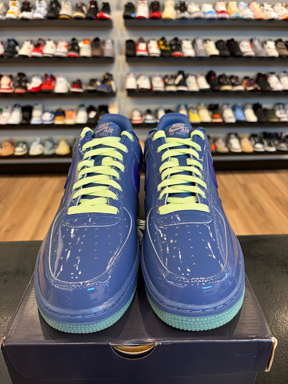 Nike Air Force 1 Low Patent Leather Mystic Navy Grape Ice Size 11.5 Brand New