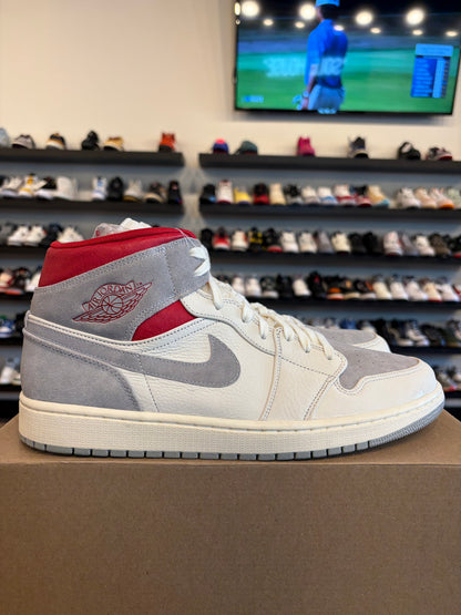 Jordan 1 Mid Grey Red Size 13 Brand New (No Box)