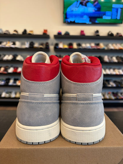 Jordan 1 Mid Grey Red Size 13 Brand New (No Box)