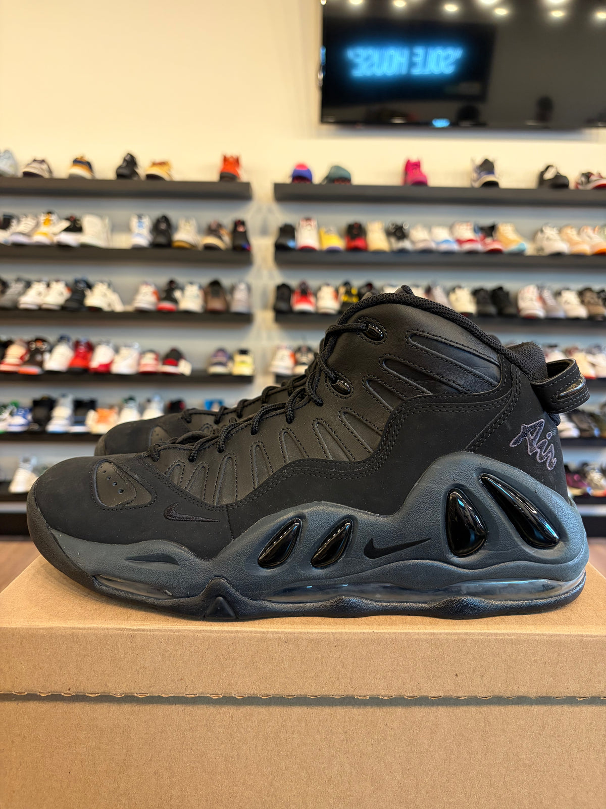 Nike Air Max 1 Uptempo 97 Black Anthracite Size 13 Pre-Owned (No Box)