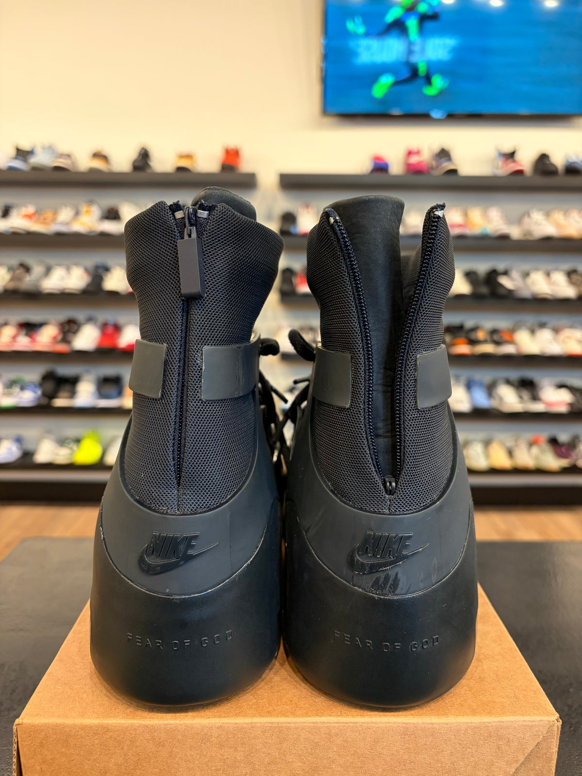 Nike Air Fear Of God 1 Triple Black Size 13 Pre-Owned (No Box)