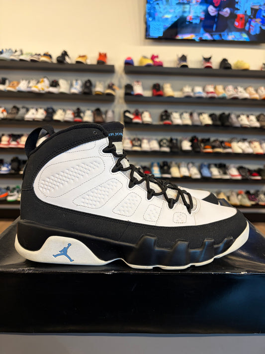 Jordan 9 University Blue Black Size 9.5 Pre-Owned
