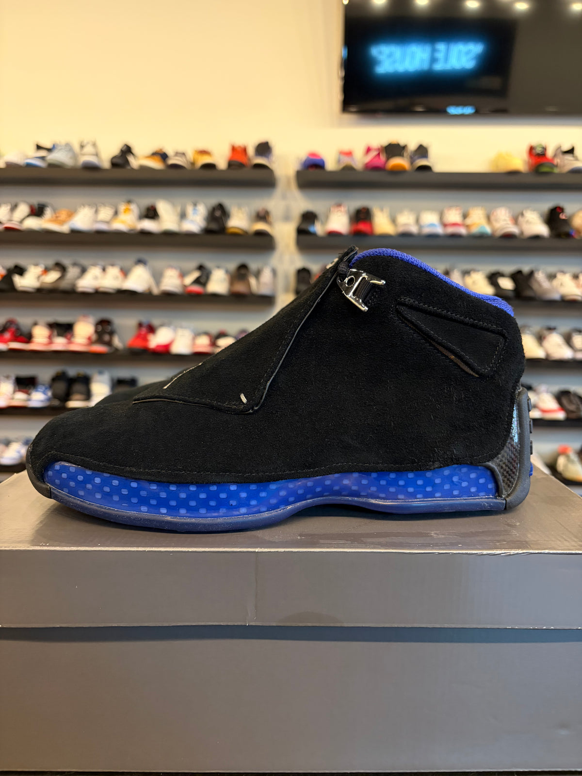 Jordan 18 Black Sport Blue Size 9.5 Brand New