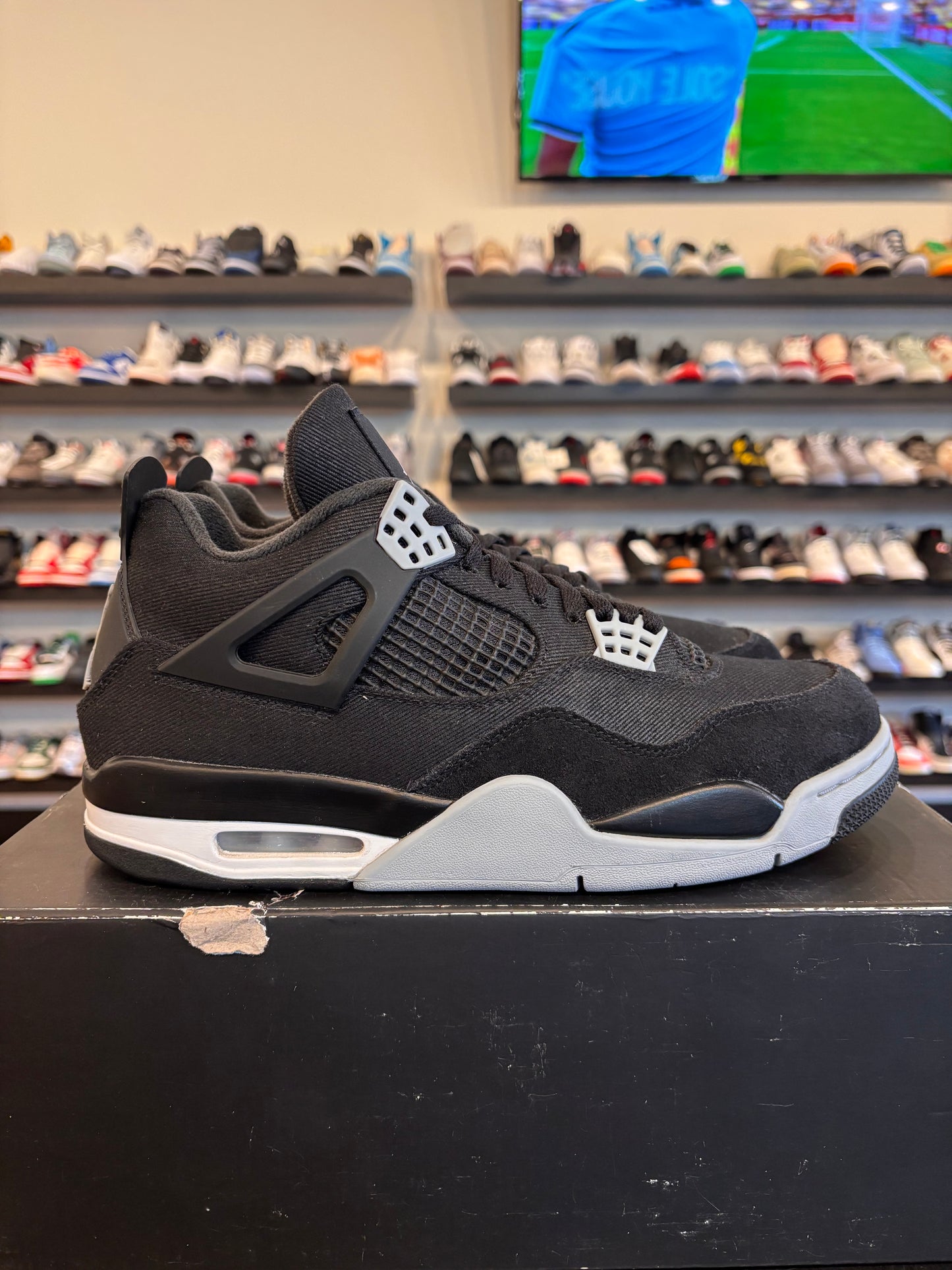 Jordan 4 Black Canvas Size 10.5 Pre-Owned