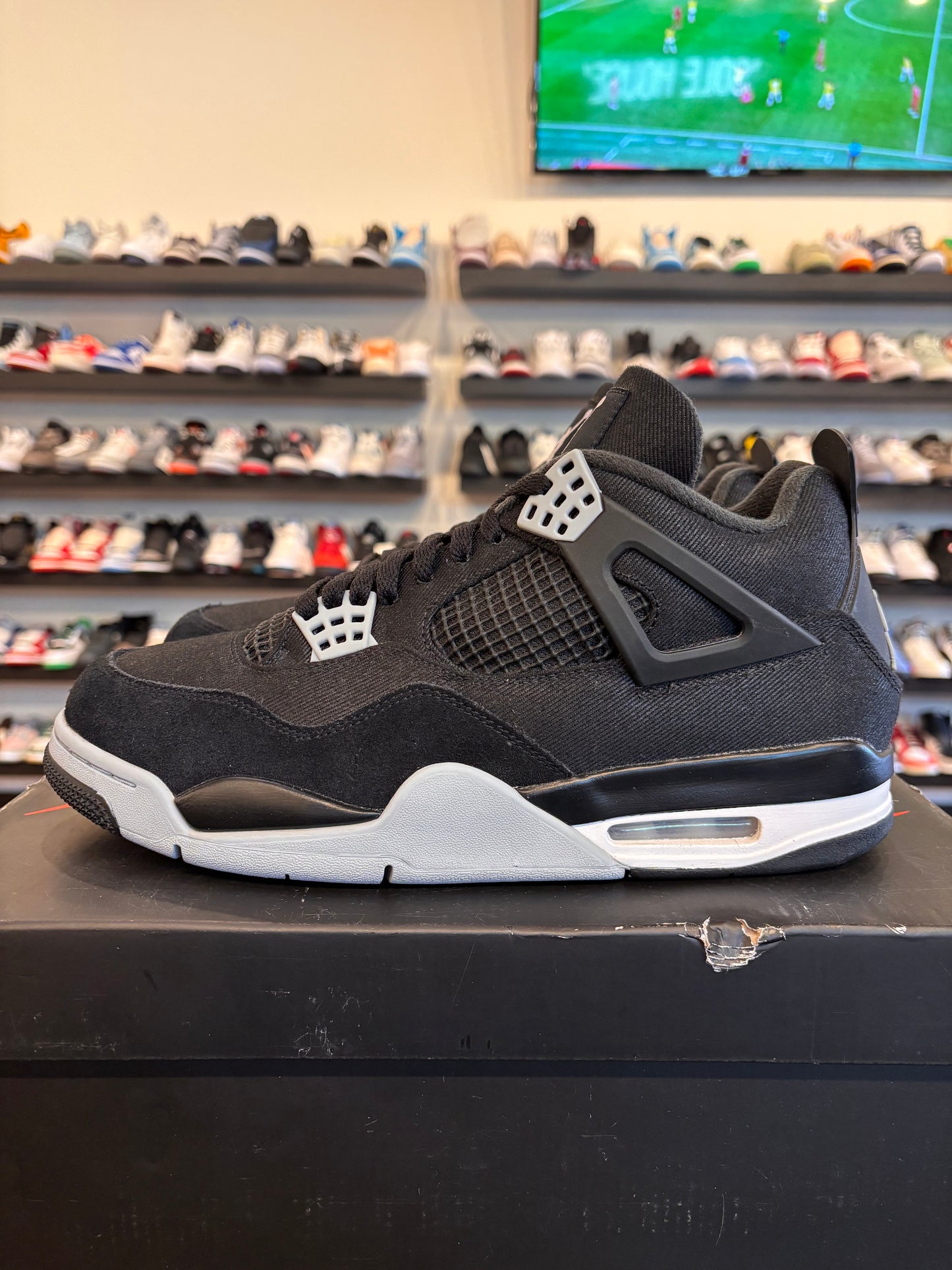 Jordan 4 Black Canvas Size 10.5 Pre-Owned