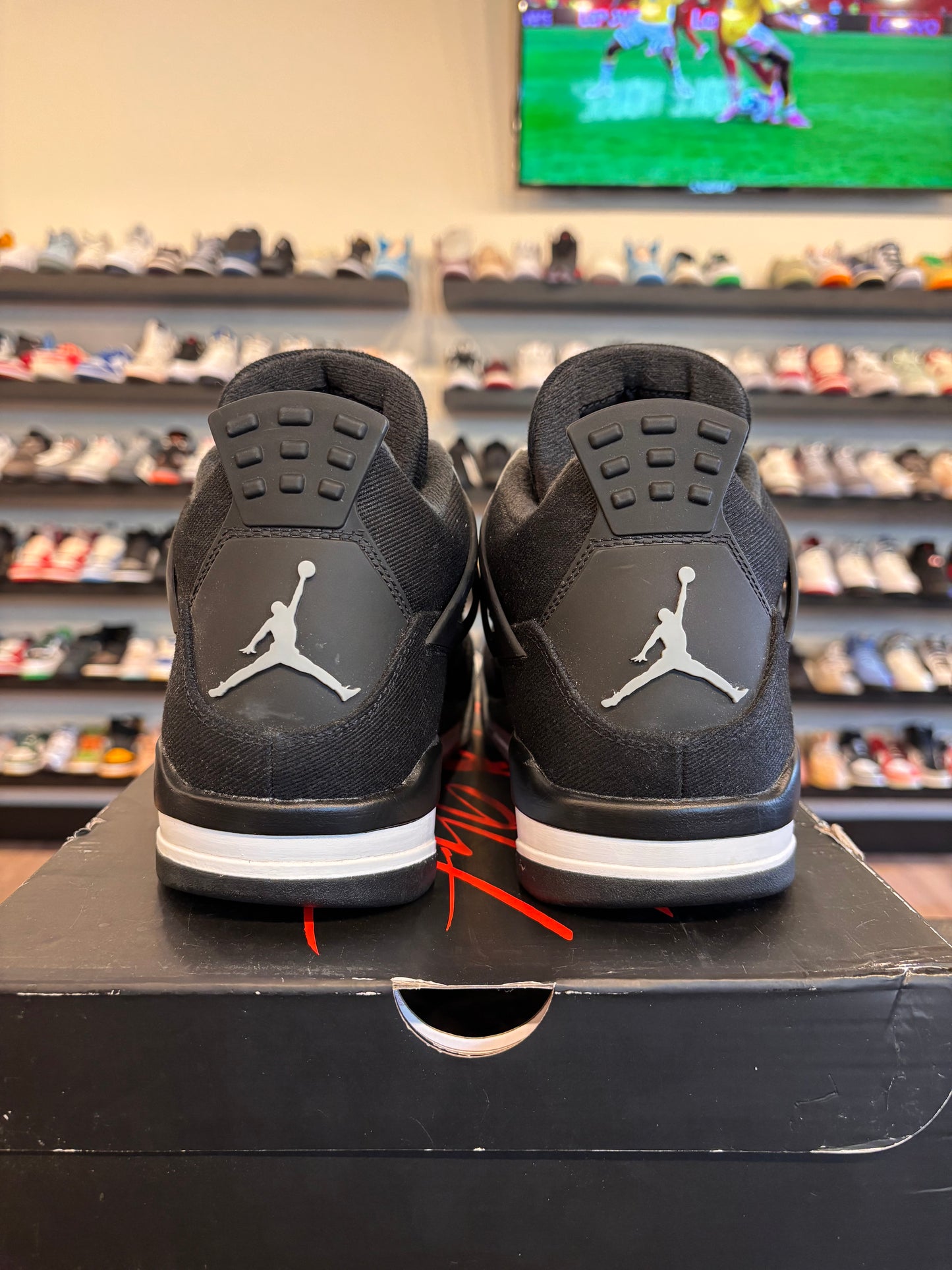 Jordan 4 Black Canvas Size 10.5 Pre-Owned