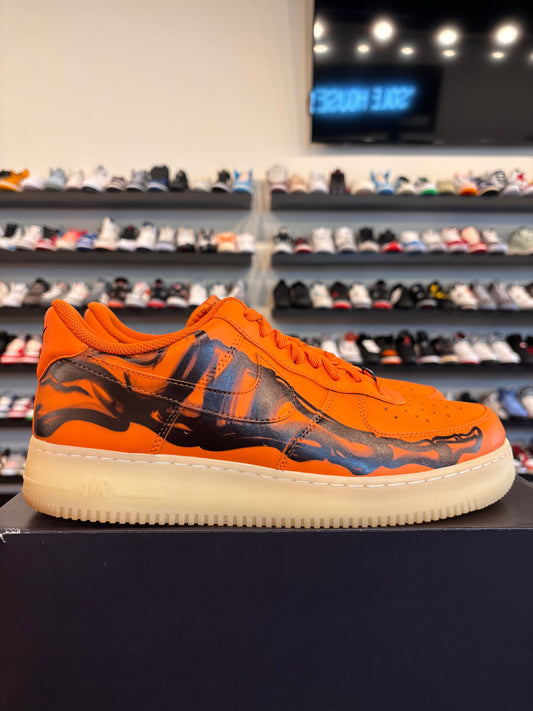 Nike Air Force 1 Low Orange Skeleton Size 11 Pre-Owned (No Box)