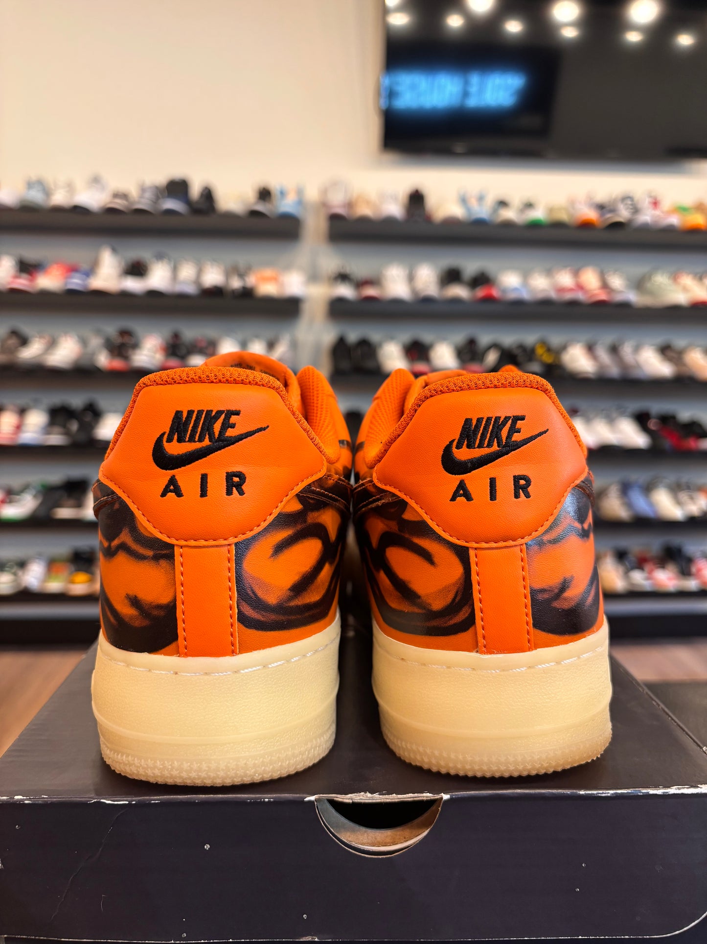 Nike Air Force 1 Low Orange Skeleton Size 11 Pre-Owned (No Box)