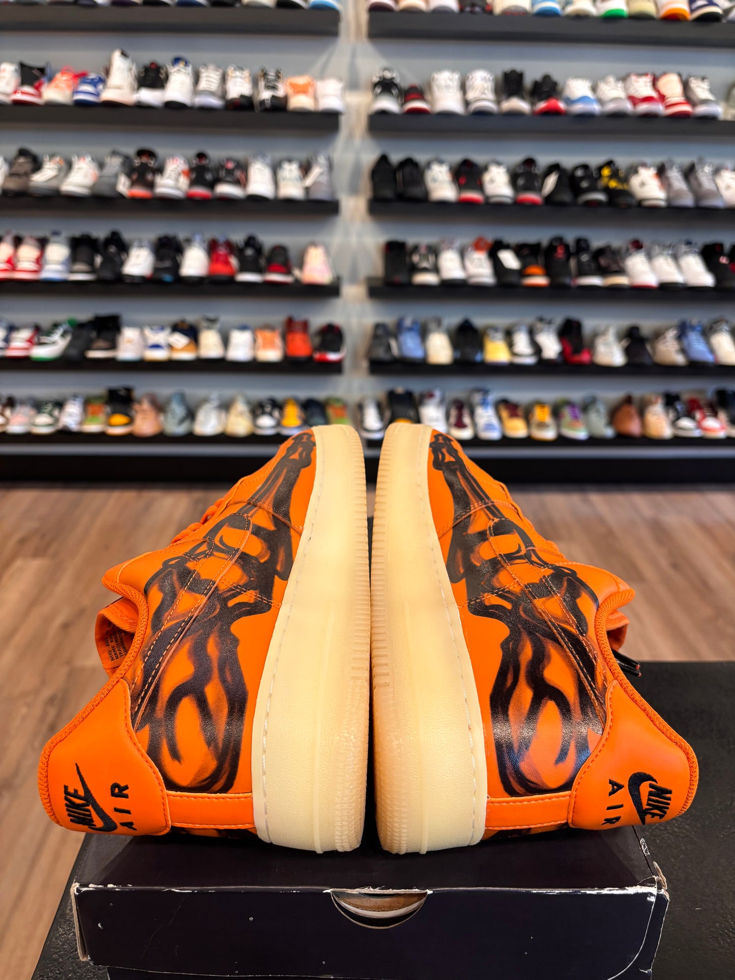 Nike Air Force 1 Low Orange Skeleton Size 11 Pre-Owned (No Box)