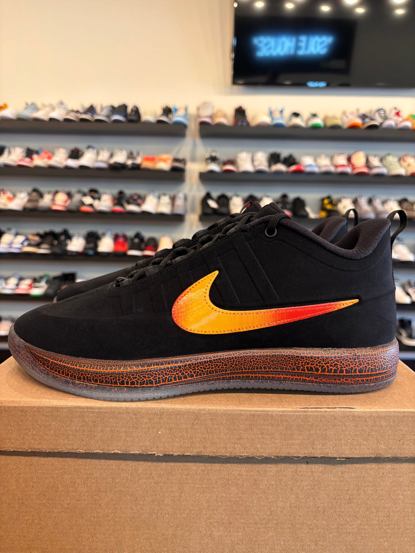 Nike Book 2 Rising Sun Black Orange Size 12 Brand New (No Box)