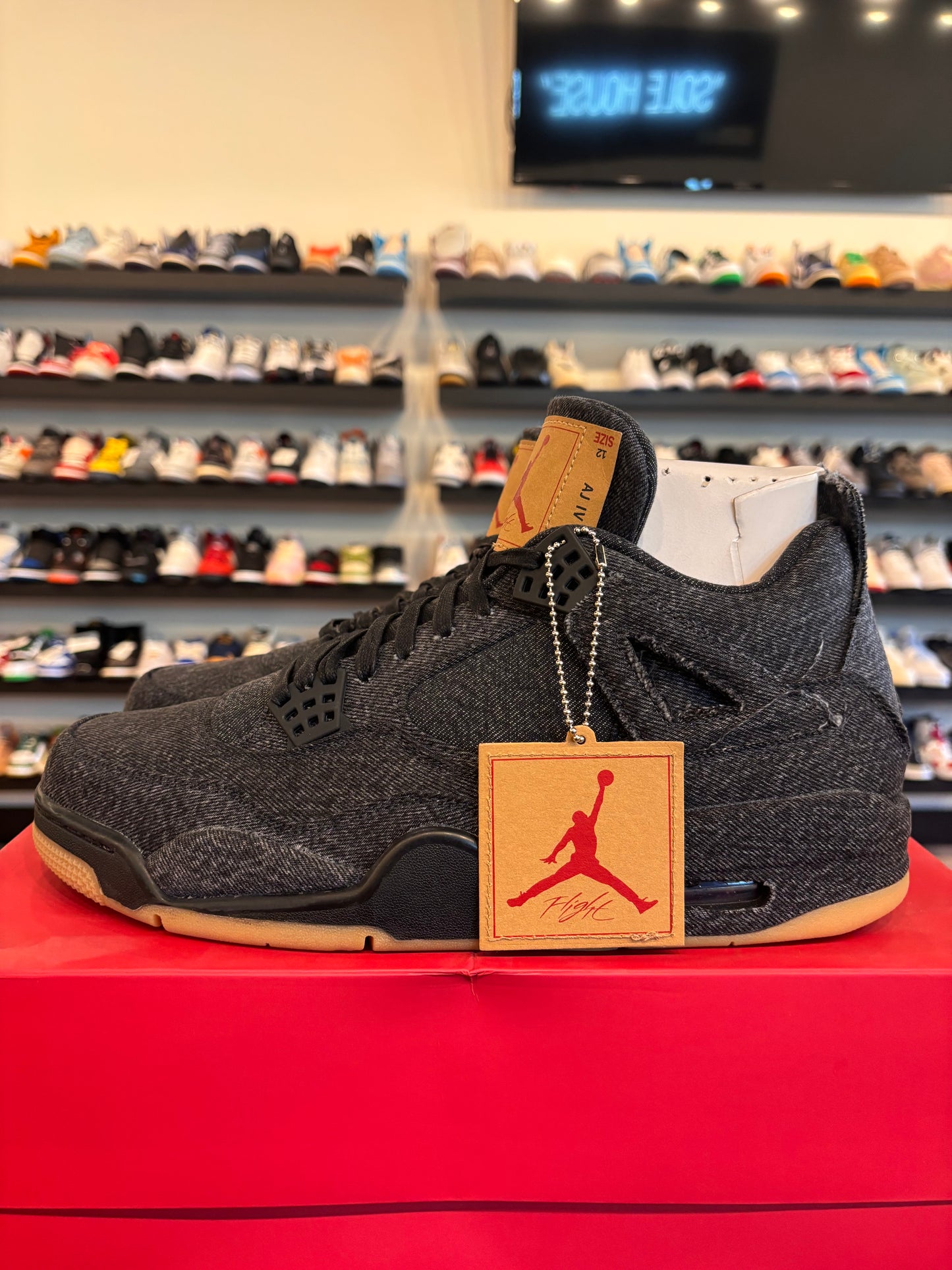 Jordan 4 Levi's Black Size 12 Brand New