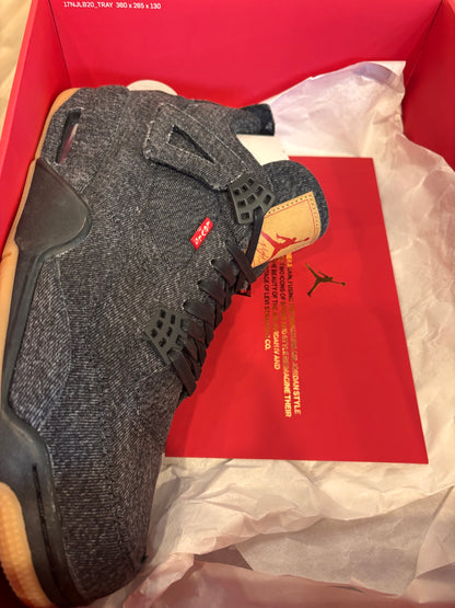 Jordan 4 Levi's Black Size 12 Brand New