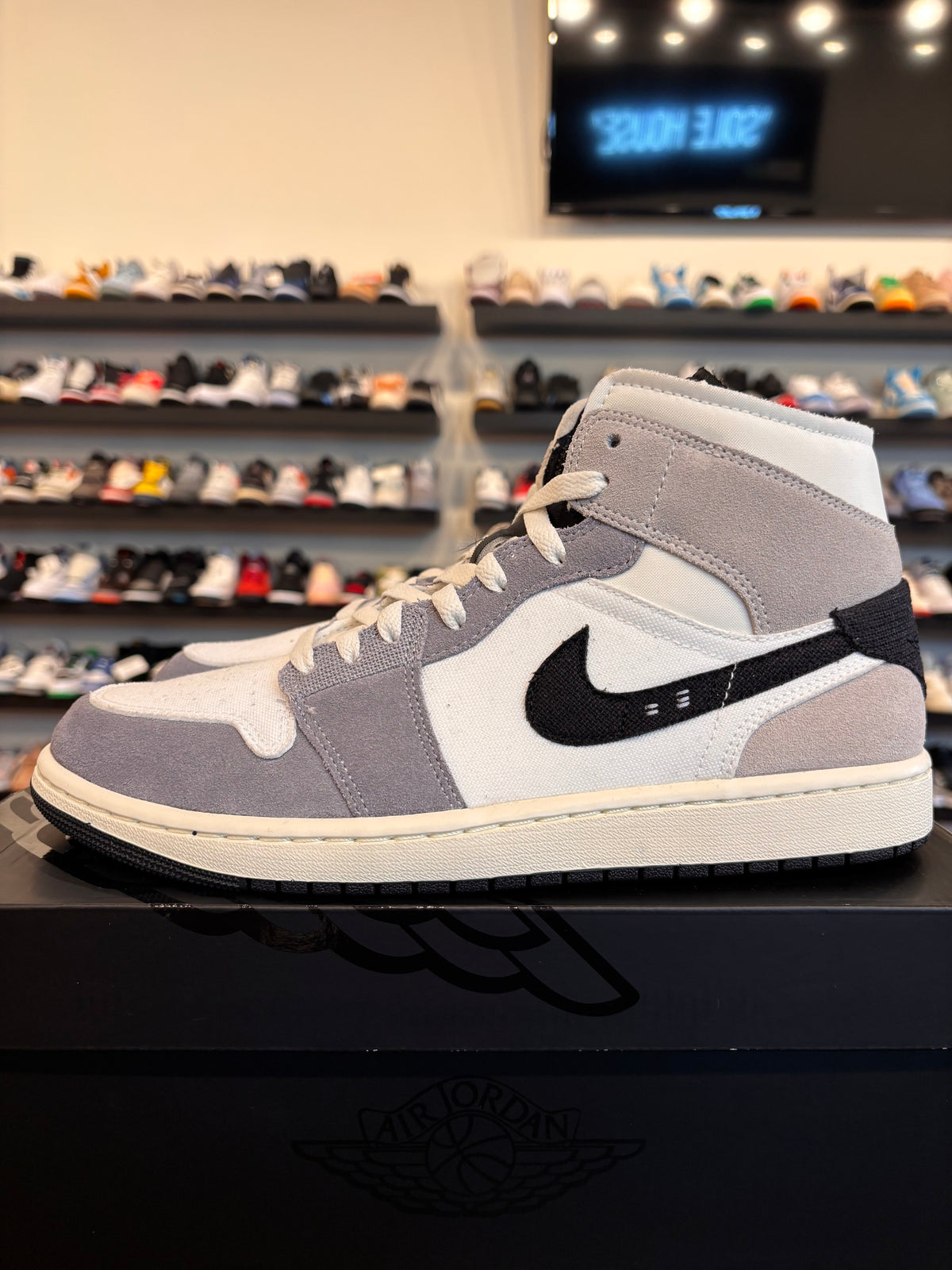 Jordan 1 Mid Craft White Cement Size 10.5 Brand New
