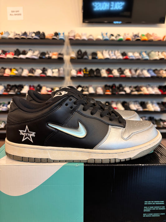 Nike SB Dunk Low Supreme Jewel Silver Size 10.5 Pre-Owned
