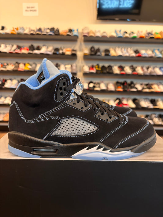 Jordan 5 Black University Blue Size 7Y (8.5W) Brand New