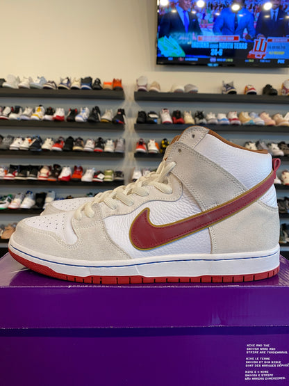 Nike SB Dunk High Sail Bright Crimson Size 12 Pre-Owned