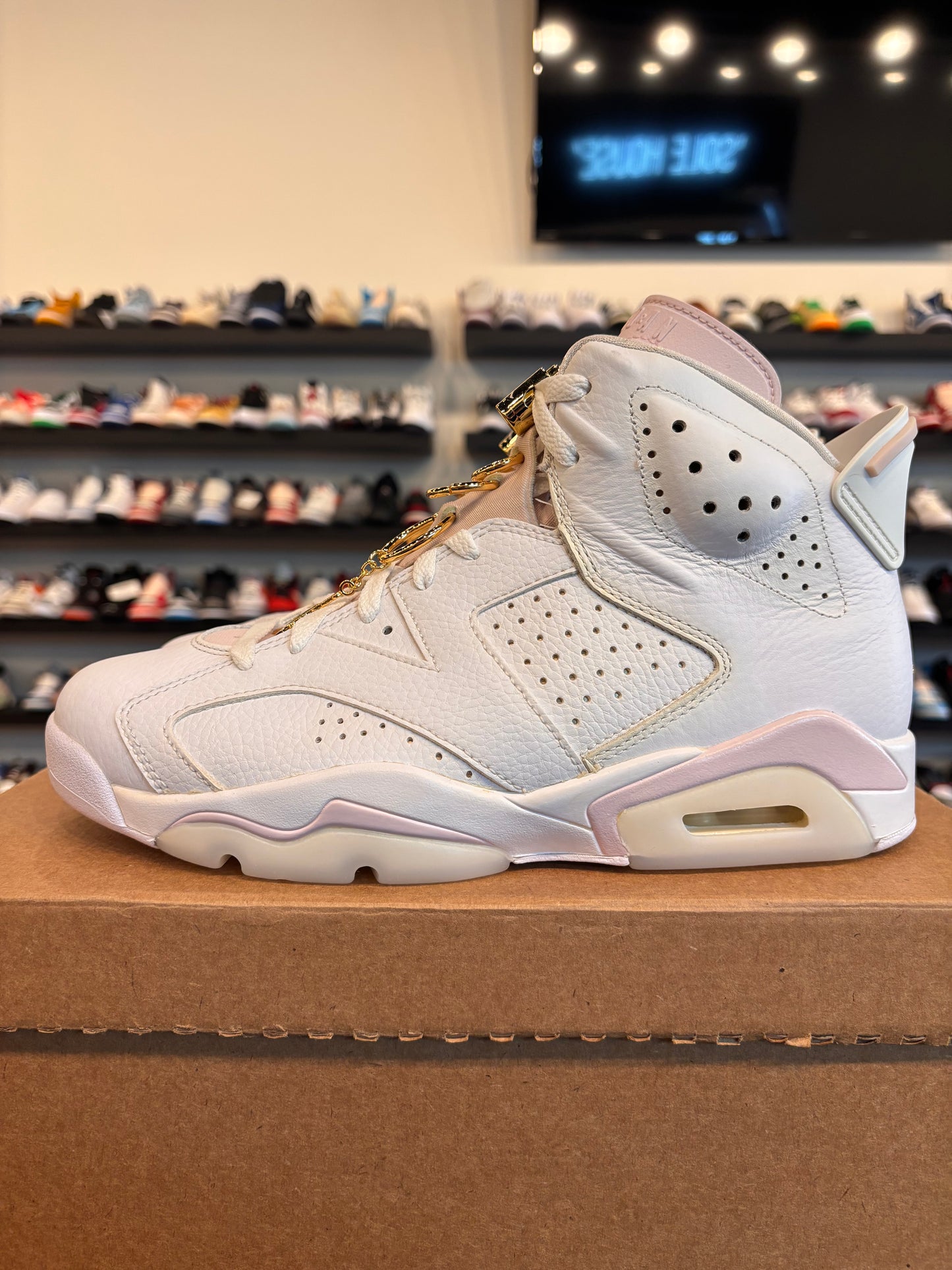 Jordan 6 Gold Hoops Size 9 (10.5W) Pre-Owned (No Box)