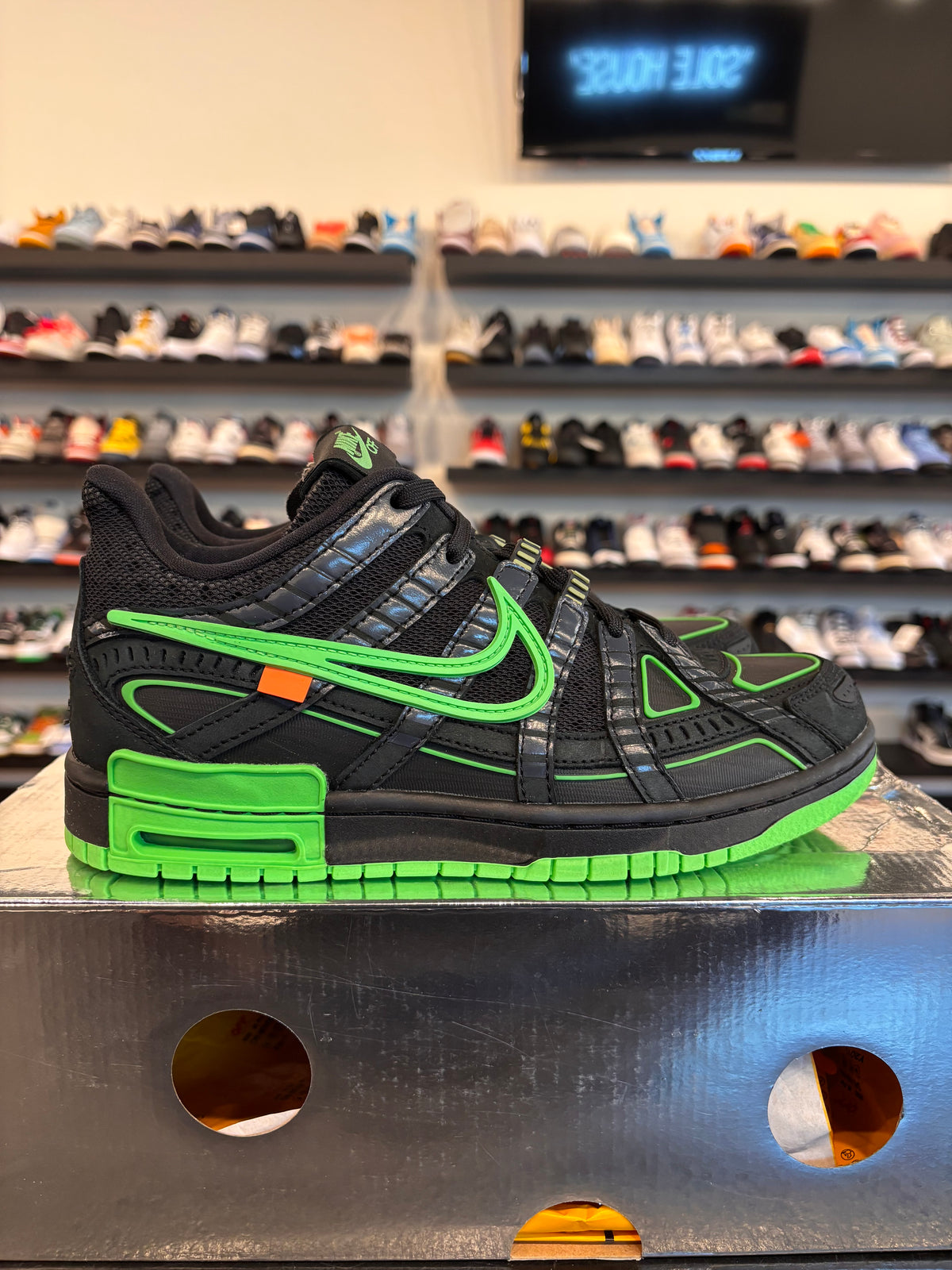 Nike Off-White Rubber Dunk Green Strike Size 7.5 Pre-Owned