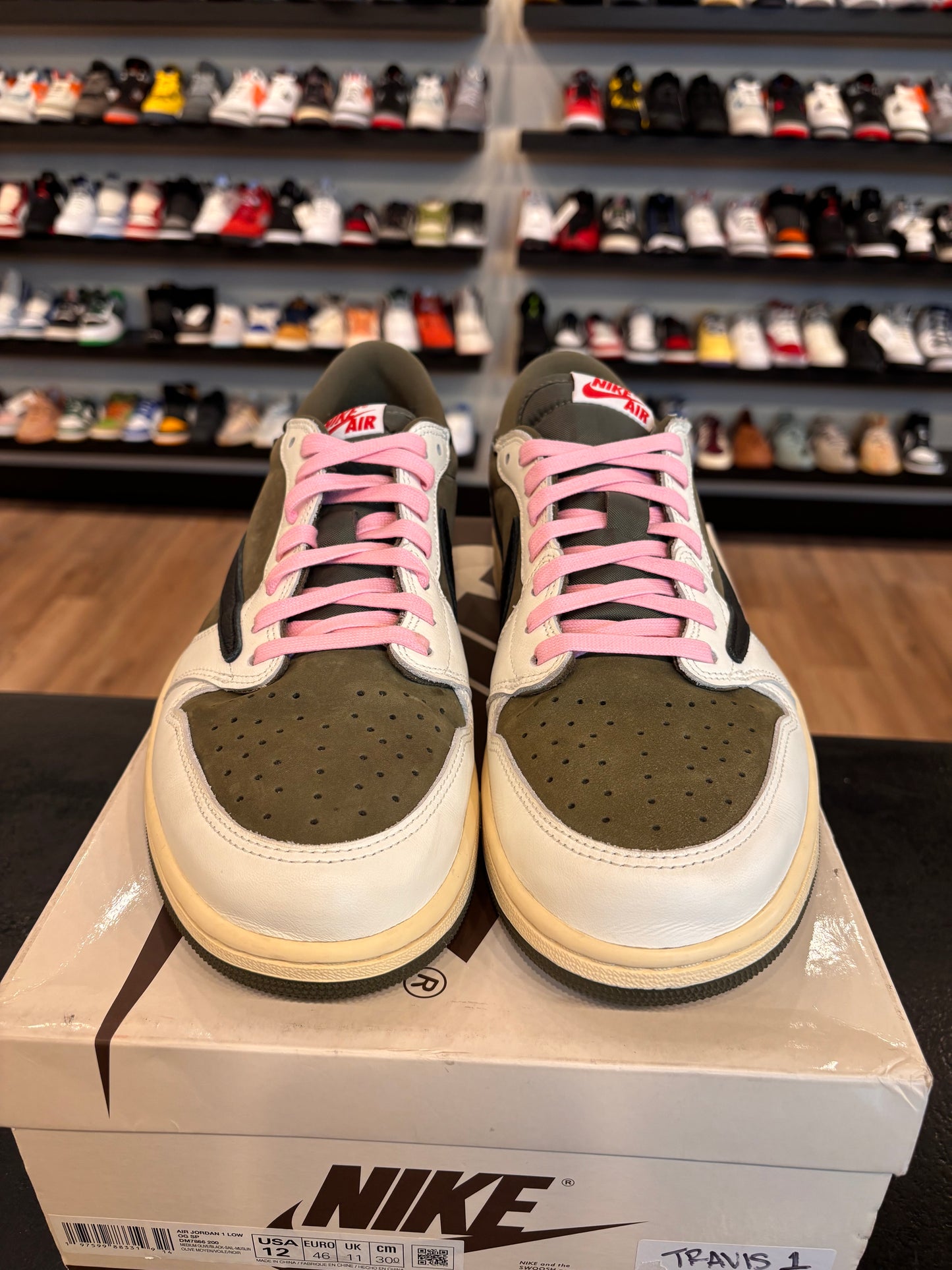 Jordan 1 Low Travis Scott Medium Olive Size 12 Pre-Owned