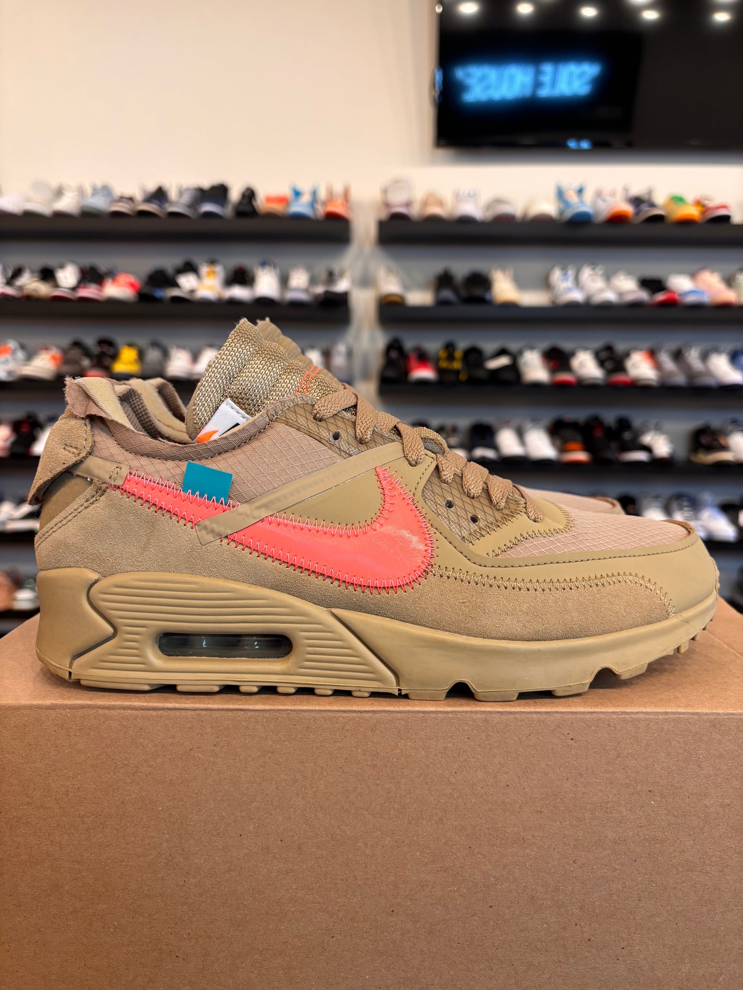 NIke Air Max 90 Off-White Desert Ore Size 8 Pre-Owned