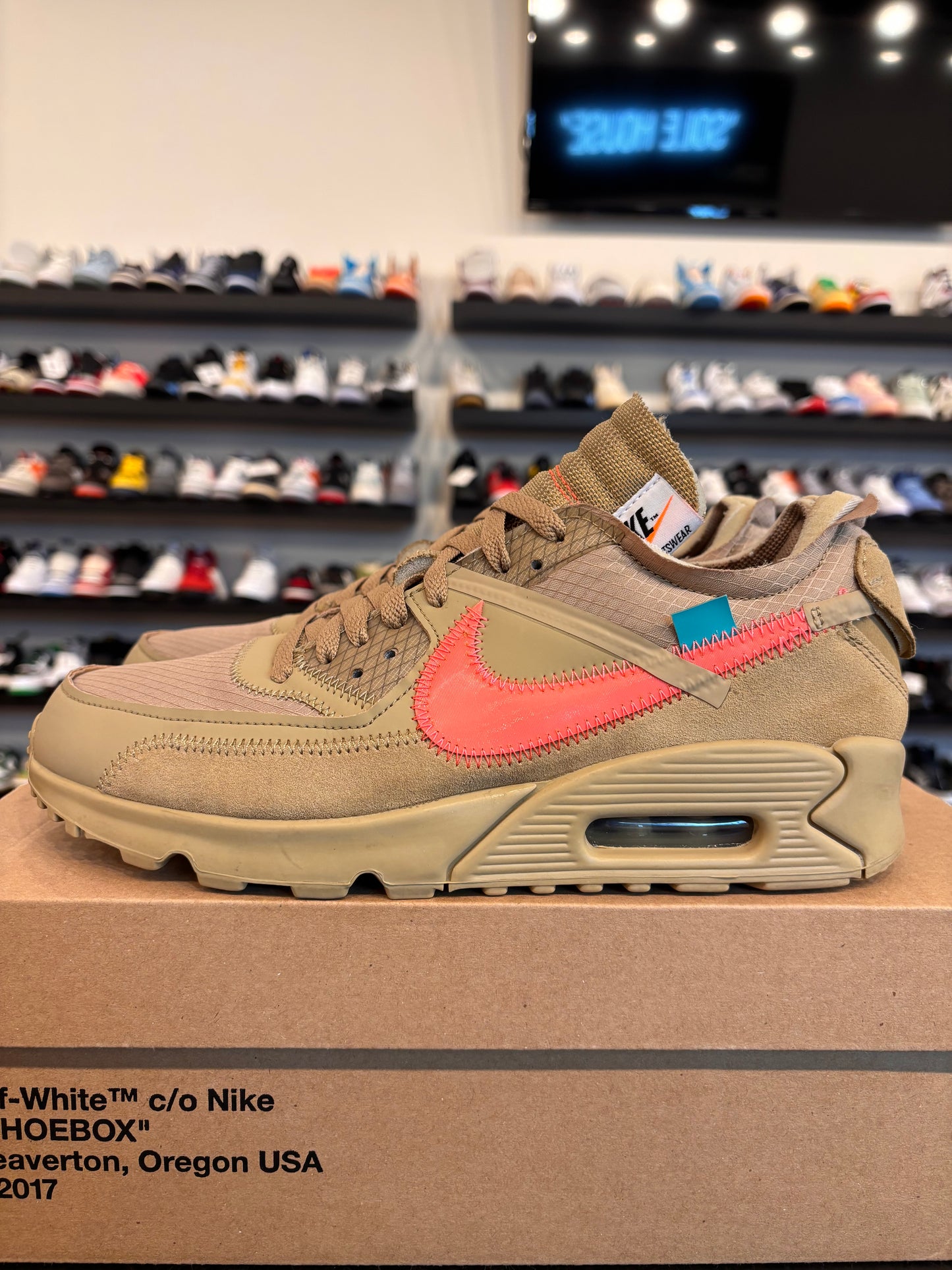 NIke Air Max 90 Off-White Desert Ore Size 8 Pre-Owned