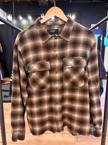 Represent Flannel Brown Size Large Pre-Owned