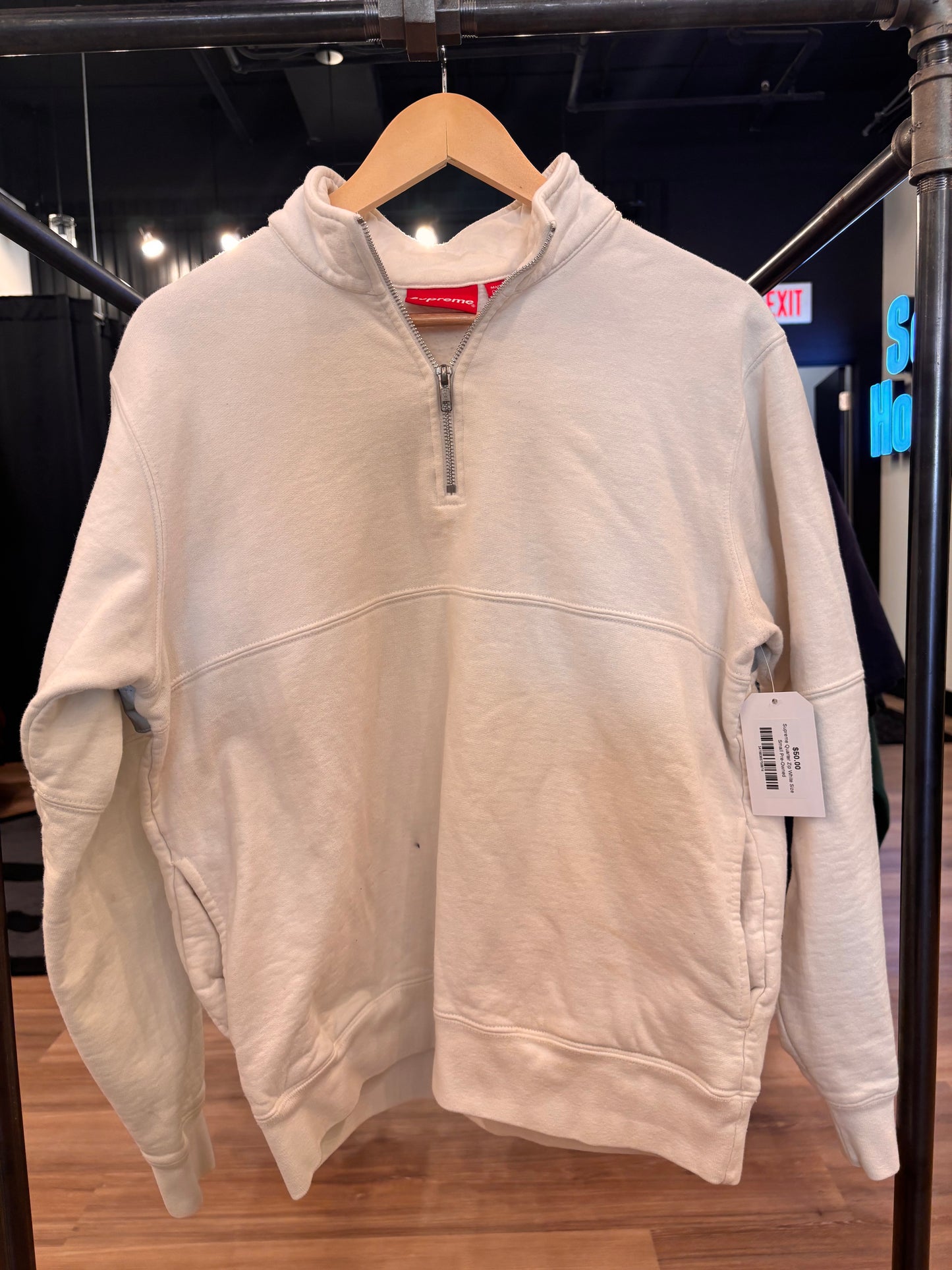 Supreme Quarter Zip White Size Small Pre-Owned