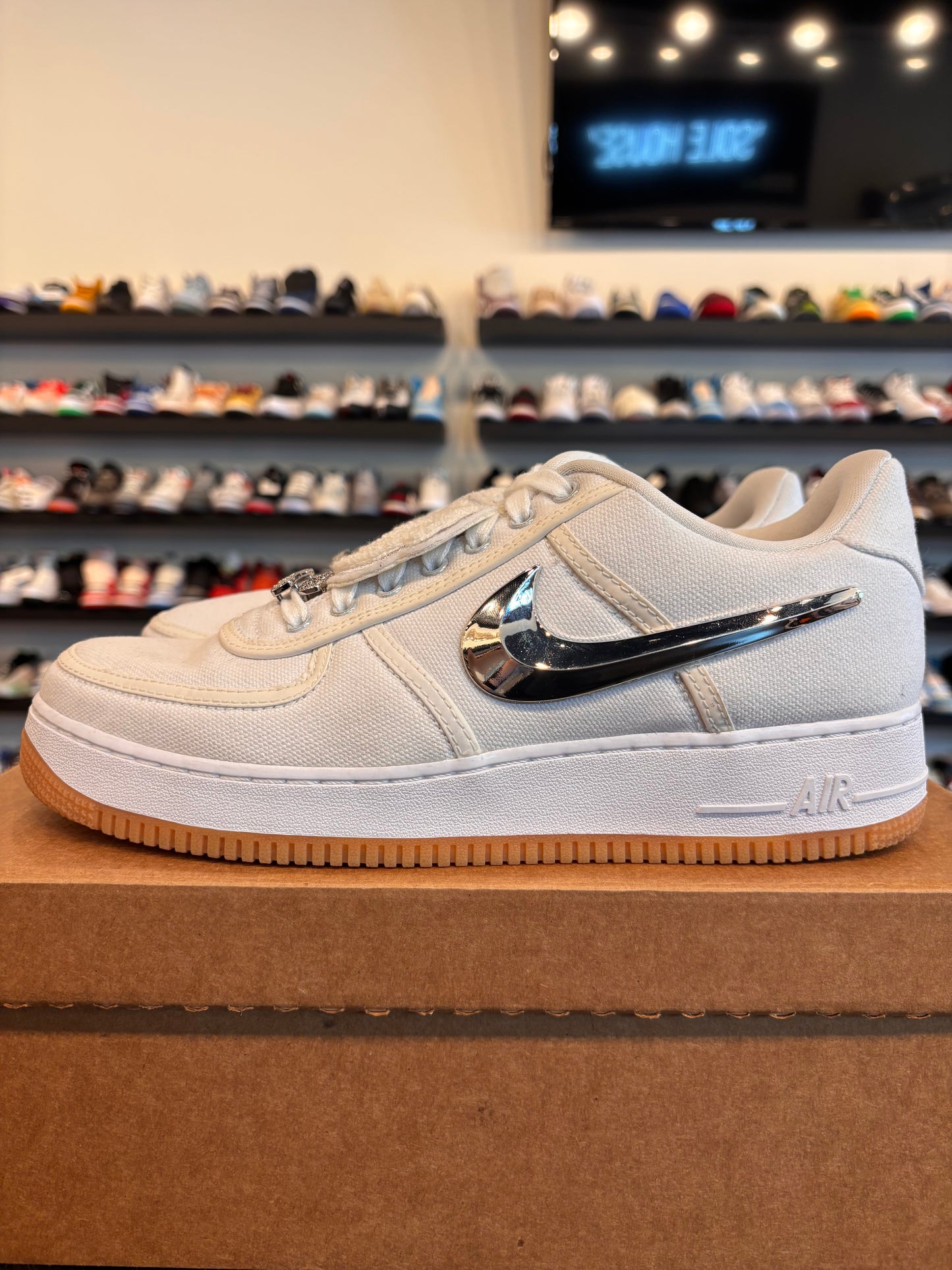 Nike Air Force 1 Low Travis Scott White Size 10 Pre-Owned (No Box)