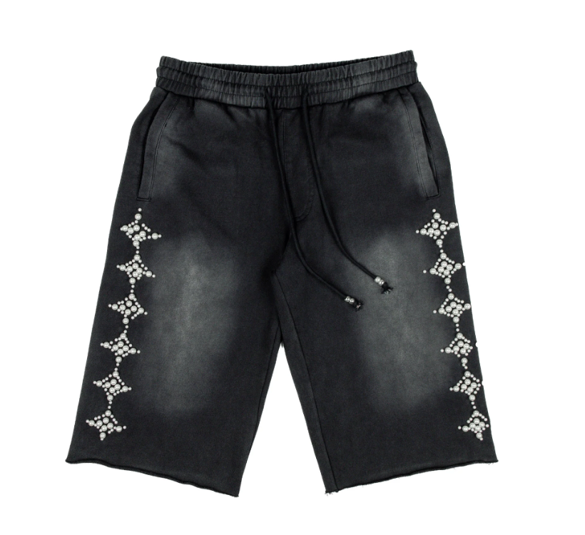 Commons Pearled Star Sweatshort Vintage Black Medium