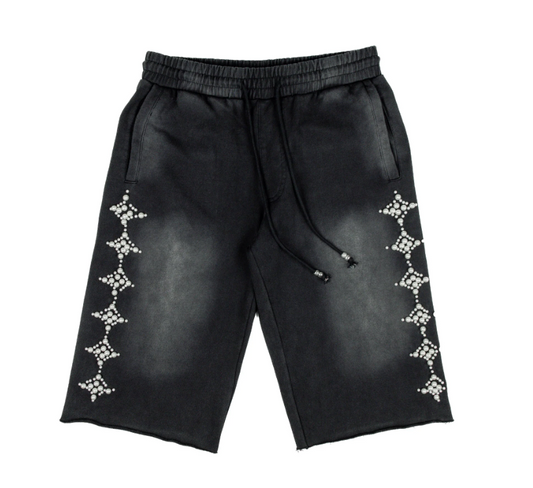 Commons Pearled Star Sweatshort Vintage Black Size XL