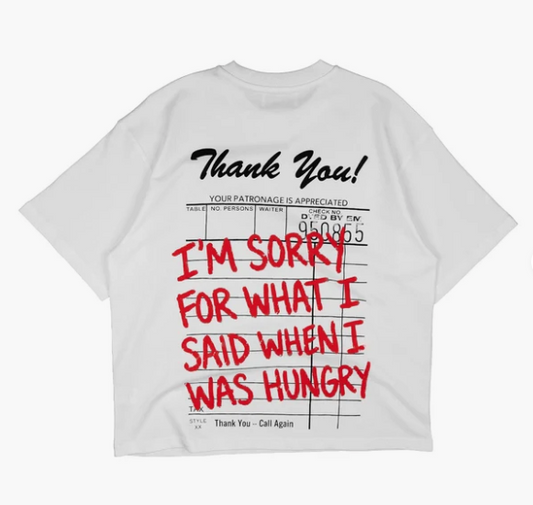 Compliments I Was Hungry White Vintage Shirt Size 2XL Brand New