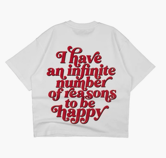 Compliments Reasons to be Happy White Vintage Shirt Size XL Brand New