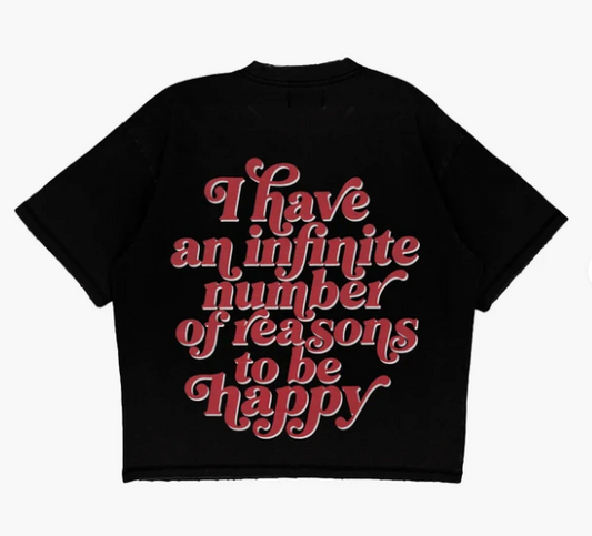 Compliments Reasons to be Happy Black Vintage Shirt Size Large Brand New
